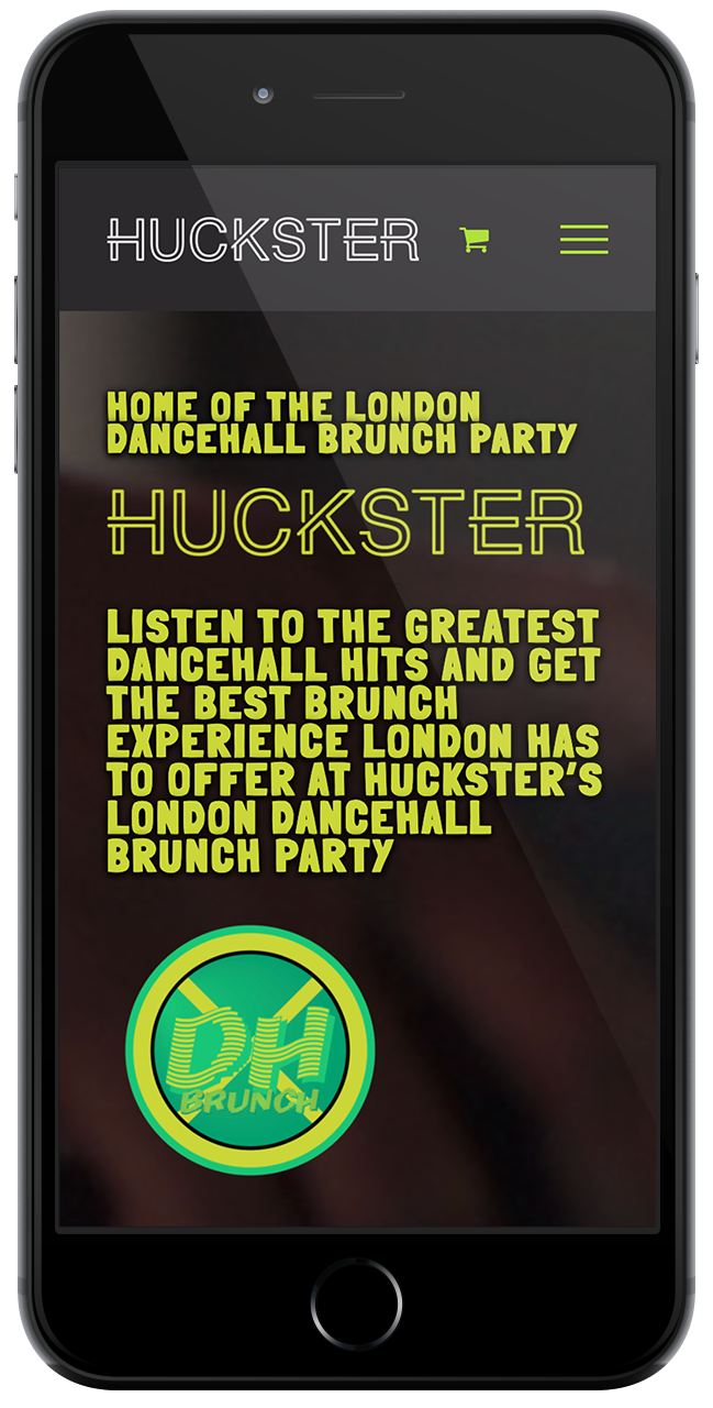 HUCKSTER London bar and restaurant website designer