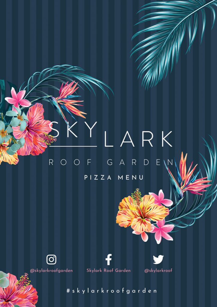 Skylark Roof Garden rooftop bar website designer design restaurant menu