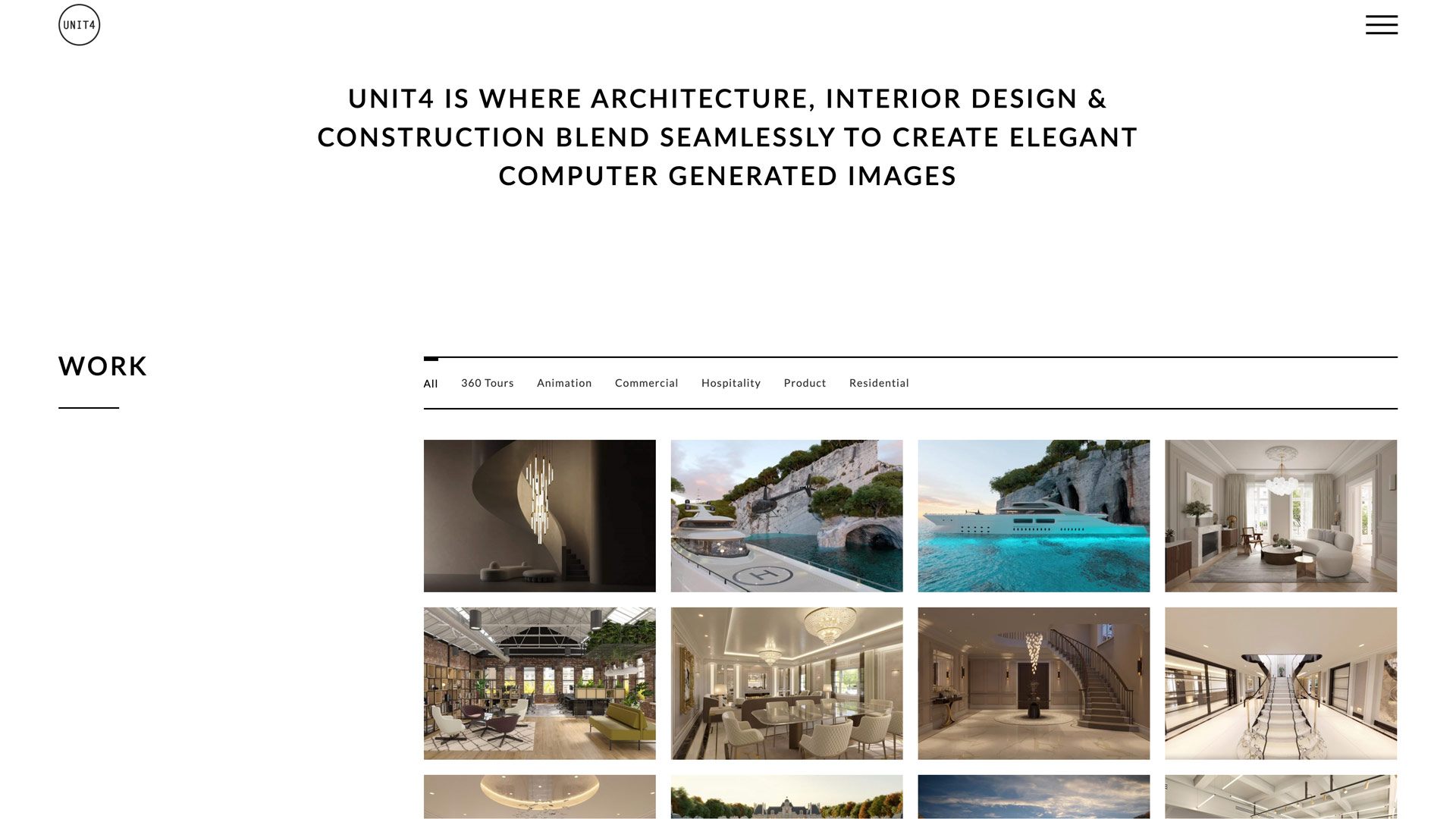 Unit4 website design CGI London architects web design