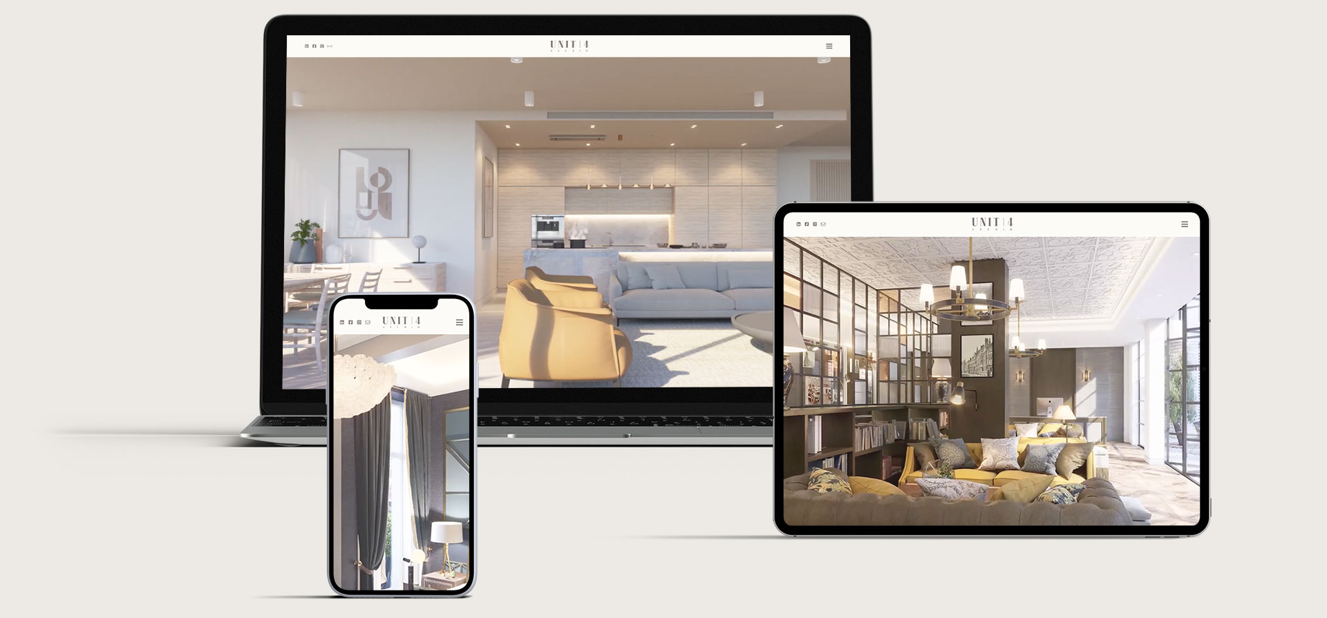 Unit4 website design CGI London architects web design interior designer website