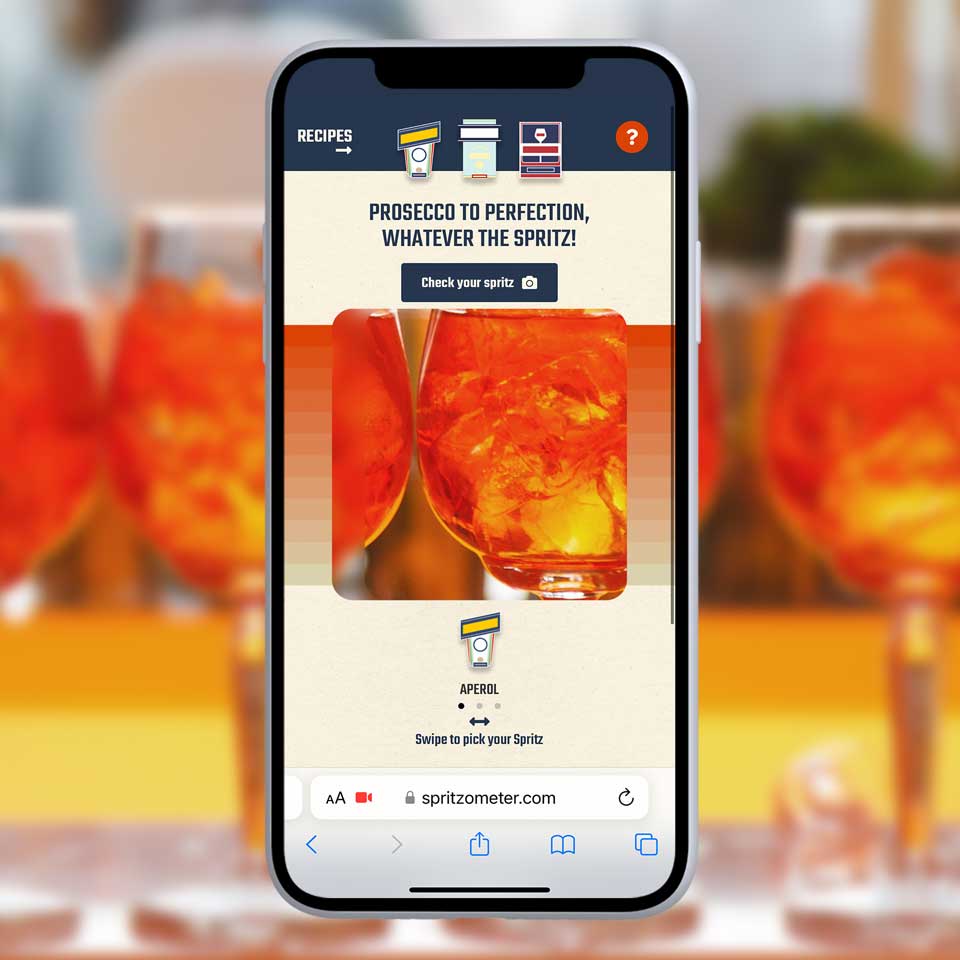 How to make an Aperol Spritz perfectly. What colour should my Spritz be? Aperol Spritz recipe app aperitif aperitivo colour chart poster mobile phone app