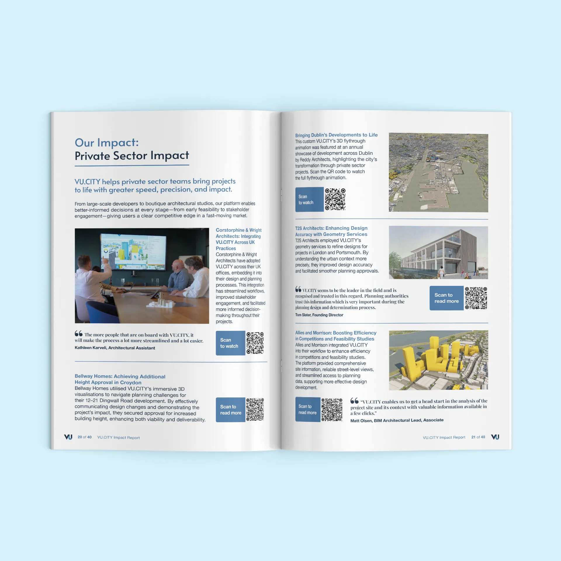 Freelance Annual Report Designer in London VU.CITY Impact Report Magazine Design